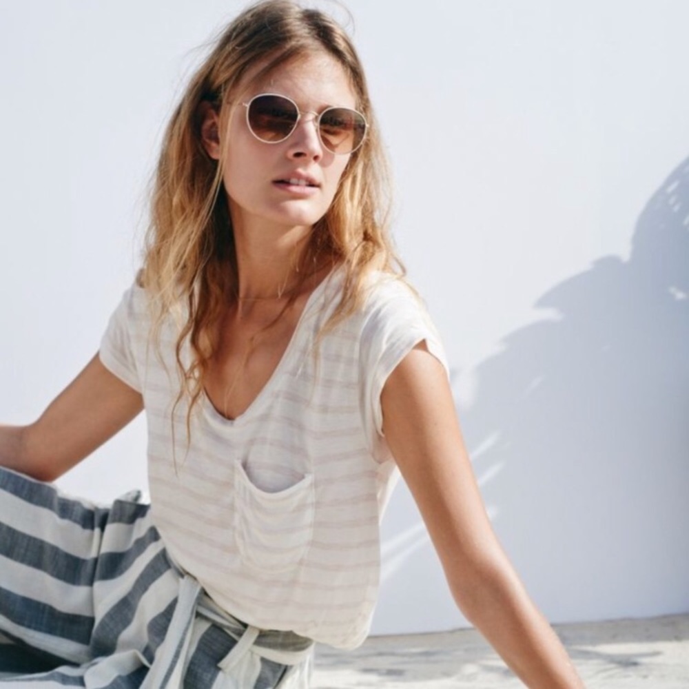 Madewell Anthem short sleeve Pink Striped Tee